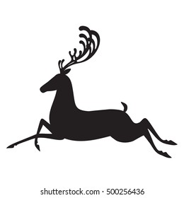Deer black vector illustration elk silhouette isolated