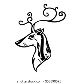 Deer black and white