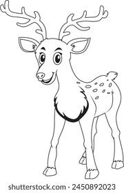 Deer Black and White Illustration