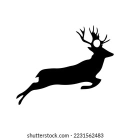 deer black and white silhouette icon 5