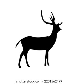 deer black and white silhouette icon 20