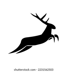 deer black and white silhouette icon 16