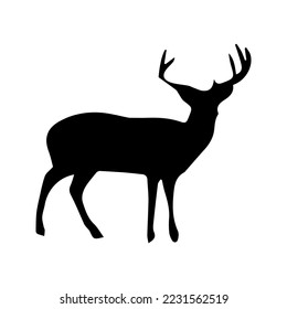 deer black and white silhouette icon 8