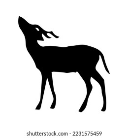 deer black and white silhouette icon 47