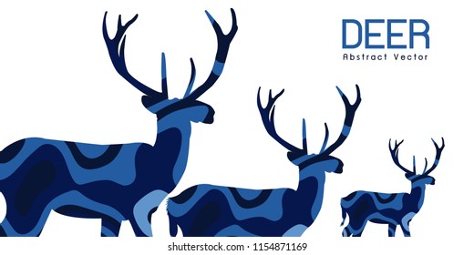 deer blue style Abstract illustration vector 
