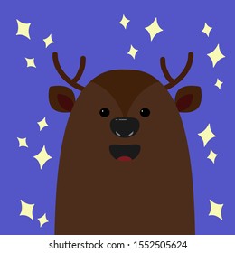 Deer boy. Lovely animal. Vector. Decor element, children's illustration.