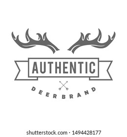 deer brand and antler logo template