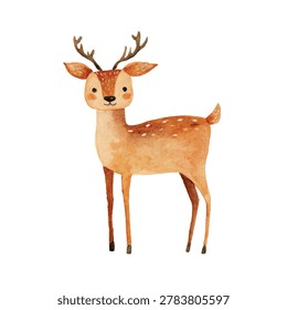 Deer with brown antlers and spots