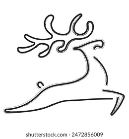 deer brush strokes on a white background. Vector illustration.