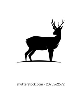 deer buck moose antlers vector logo design