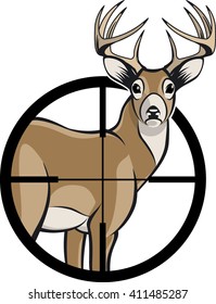  Deer Buck In Rifle Scope Sight