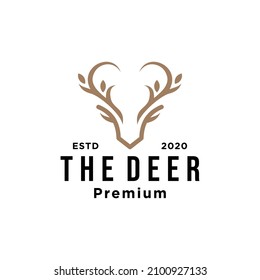 Deer Buck Stag Silhouette tree leaf forest logo design inspiration	