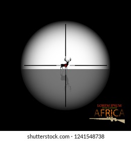 Deer in the camera. animal silhouette illustrations. vector . Wildlife Conservation Concepts
