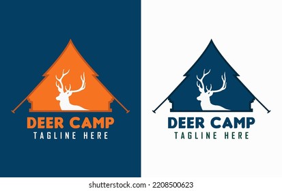 deer camp logo icon design template elements