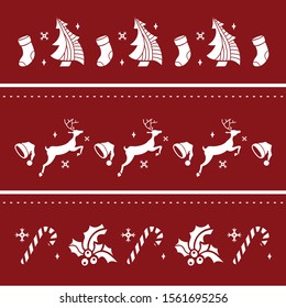 deer and candy pattern for chirstmas vector