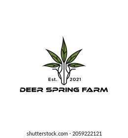 deer cannabis logo simple and clean