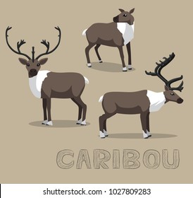 Deer Caribou Cartoon Vector Illustration