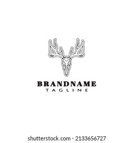 deer or caribou logo cartoon icon design simple black modern isolated vector illustration