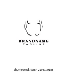 deer or caribou logo cartoon icon design template black modern creative vector illustration