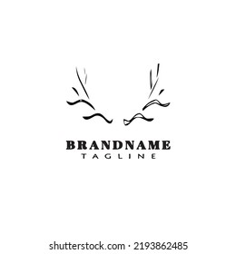 deer or caribou logo creative icon design template black modern isolated vector illustration