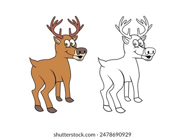 Deer Cartoon Character Design Illustration vector eps format , suitable for your design needs, logo, illustration, animation, etc.