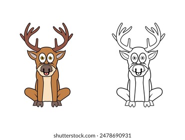 Deer Cartoon Character Design Illustration vector eps format , suitable for your design needs, logo, illustration, animation, etc.