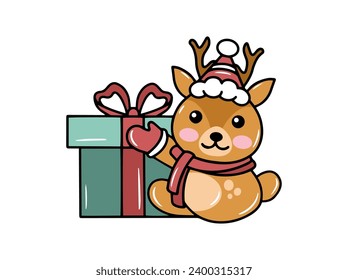 Deer Cartoon for Christmas Day
