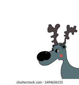 Deer cartoon. cute character in doddle style. handdrawn