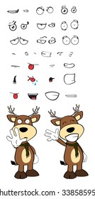 deer cartoon emotions set in vector format very easy to edit 