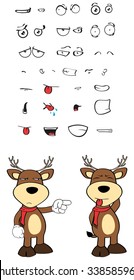 deer cartoon emotions set in vector format very easy to edit 