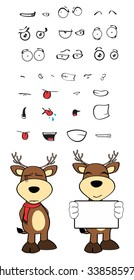 deer cartoon emotions set in vector format very easy to edit 