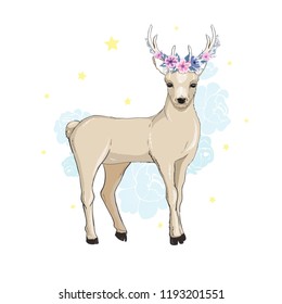 Deer cartoon illustration design.