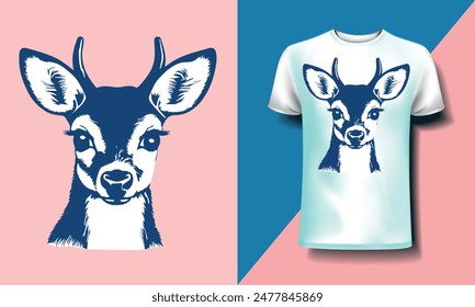 Deer cartoon illustration vector t shirt design