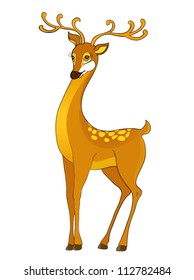 deer cartoon, with isolation on a white background