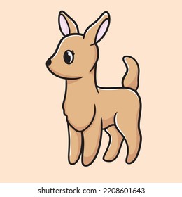 Hirschkartoon Maskottchen Funny Vektor Lächeln Fröhlichen Spaß Cute