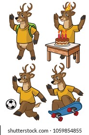 deer cartoon set