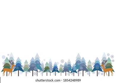 deer and cedar trees in winter