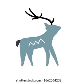Deer character design. Cute cartoon animal vector illustration. Abstract icon for baby posters, art prints, fashion apparel or stickers.