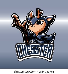 deer character esport logo whit text chesster