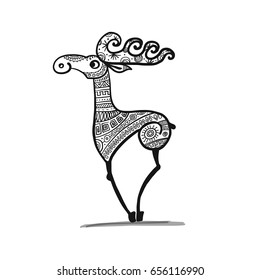 Deer character, sketch for your design