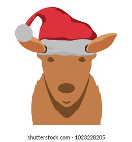 deer with christmas hat