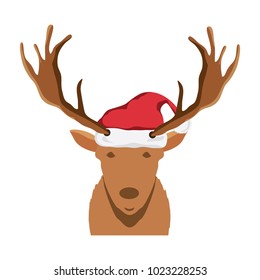  deer with christmas hat