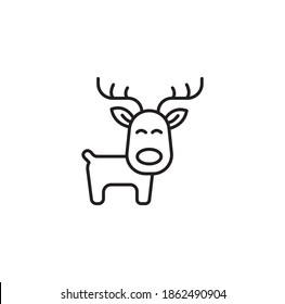 Deer, christmas icons simple thin line icon vector illustration