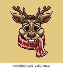 Deer Christmas mascot great illustration for your branding business