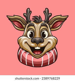 Deer Christmas mascot great illustration for your branding business