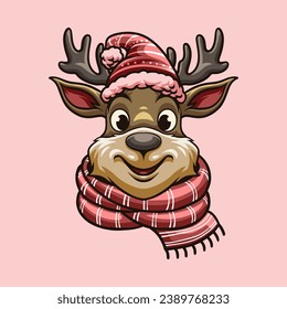 Deer Christmas mascot great illustration for your branding business