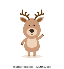 Deer Christmas on a white background. Vector Illustration