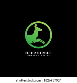 Deer circle abstract logo design template