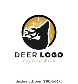 deer circle vector illustration logo design