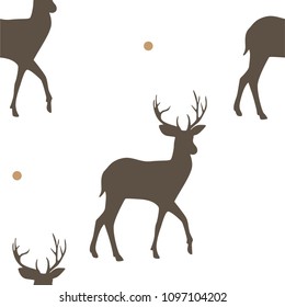Deer and circles of patterns. Animal Pattern